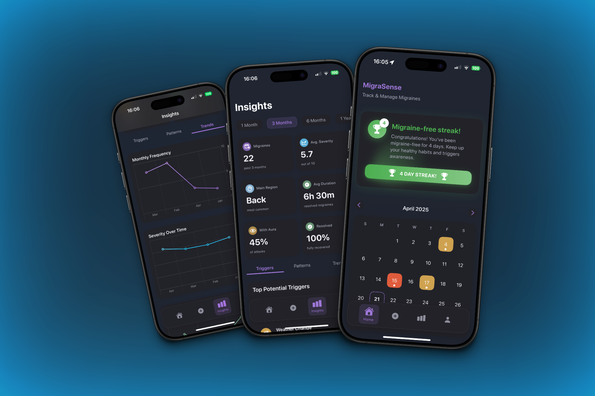 MigraSense App Preview